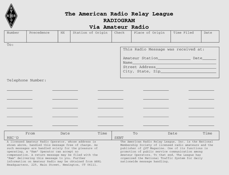 ARRL Radiogram